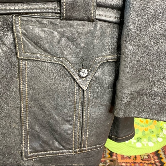 80s Leather Great Coat - Picture 7 of 12